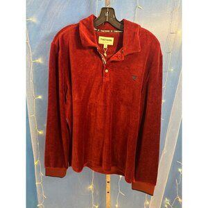 Tretorn Mens Burgundy Long Sleeve Velour Shirt Size M NWT